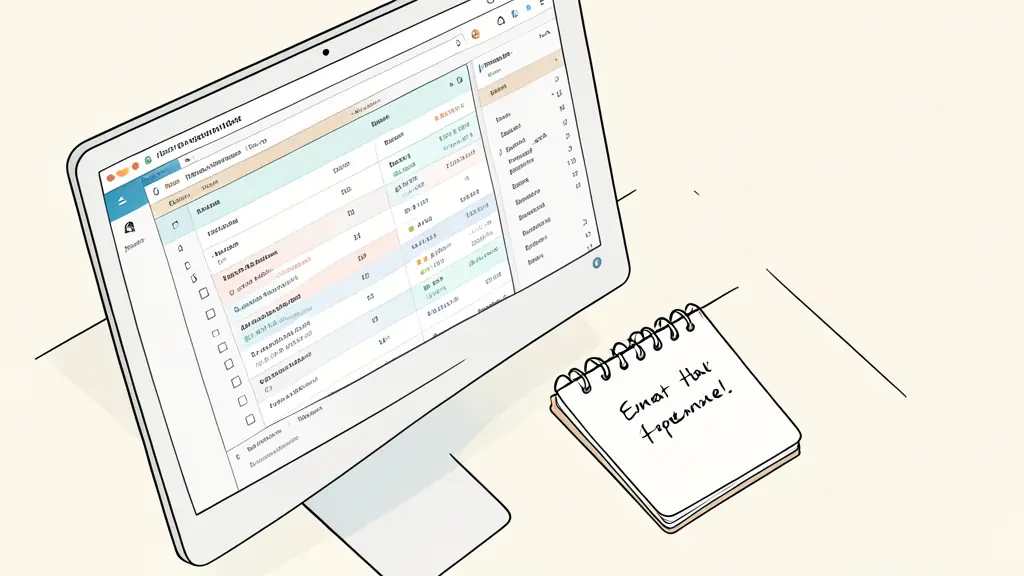 A close-up overhead shot of a professional trading workstation with a clean digital interface displaying trade entries, exit points, and a handwritten emotional state note on a notepad, editorial style, no text
