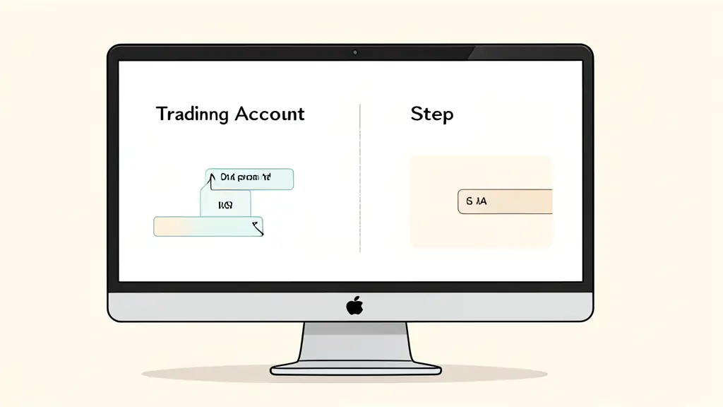 A side-by-side comparison chart on a computer screen showing two different trading account paths, one with two steps and one with a single step, professional office lighting